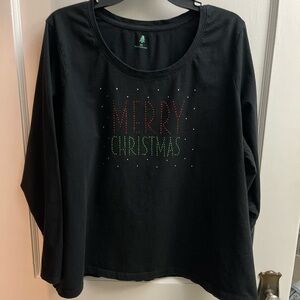 Black Merry Christmas Long Sleeve Shirt